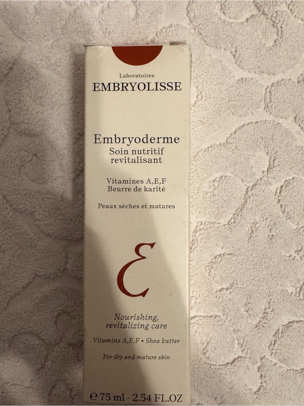 Embryolisse Embryoderme Nourishing Revitalizing Care HTF Mature Dry Skin France